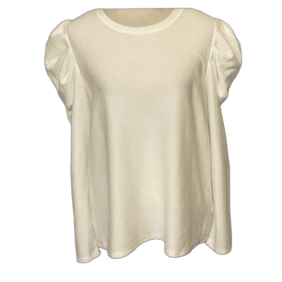 Nine West Shirt Top Women’s Size XL Color Cream White L Sleeve Puffy Shoulders - Picture 1 of 10